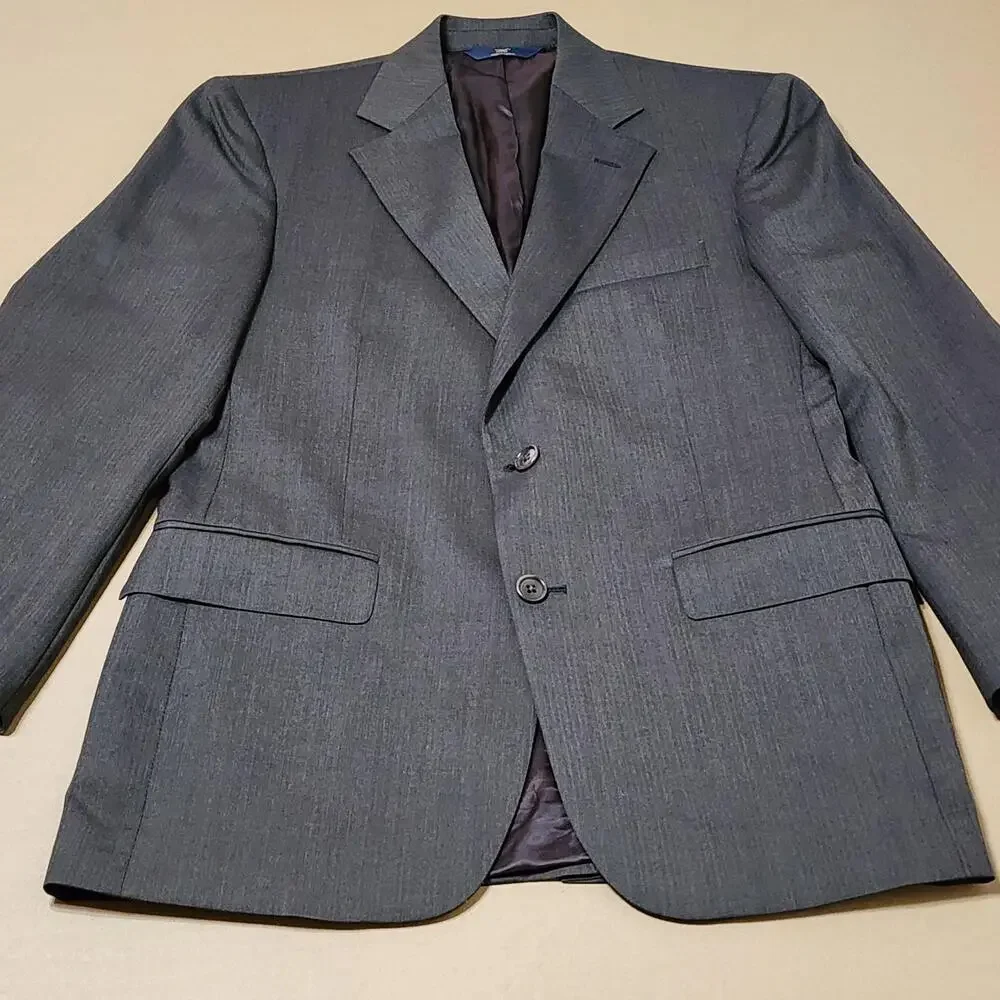 Brooks Brothers Sport Coat Mens 38 Gray Herringbone Tweed Stretch Two Button